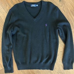 Polo Ralph Lauren Men’s Black Wool V-Neck Sweater